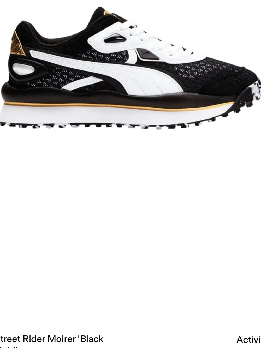 Puma Street Rider Moirer 'Black White Gold' big kids 7/ women’s 8.5-9